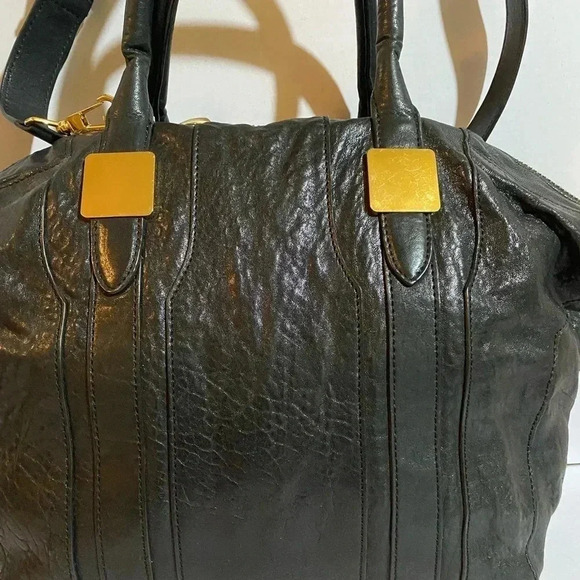 Rachel Zoe black pebbled leather satchel handbag - Picture 10 of 12